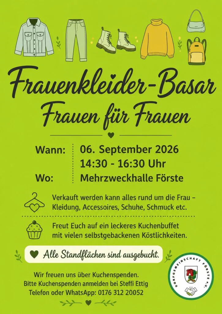 Veranstaltungen am Wochenende 05.09./06.09.2026 frauenkleiderbasar 2026